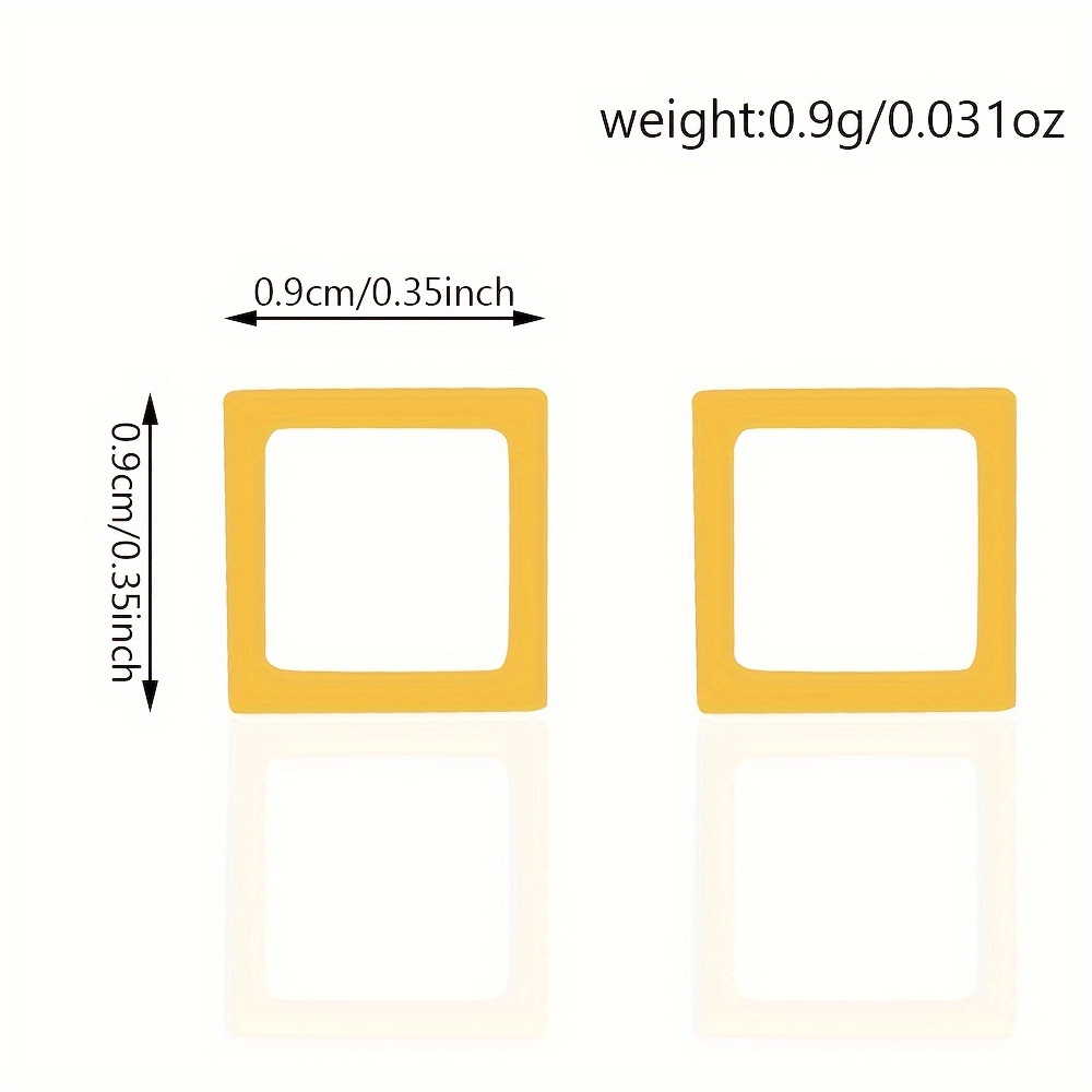 Square Stud Earrings Set Stainless Steel Hypoallergenic for Women